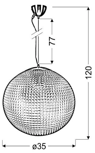 Nowoczesna lampa wisząca kula Lucida 35 szklana transparentna do salonu i jadalni
