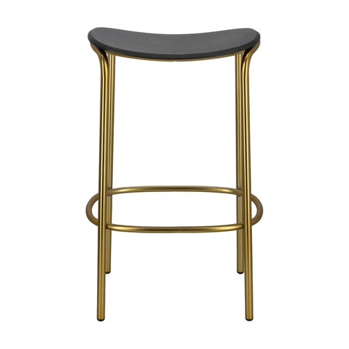 Hoker bez oparcia TRICK wood 65 cm czarno-złoty nowoczesny do kuchni i jadalni SCAB Design