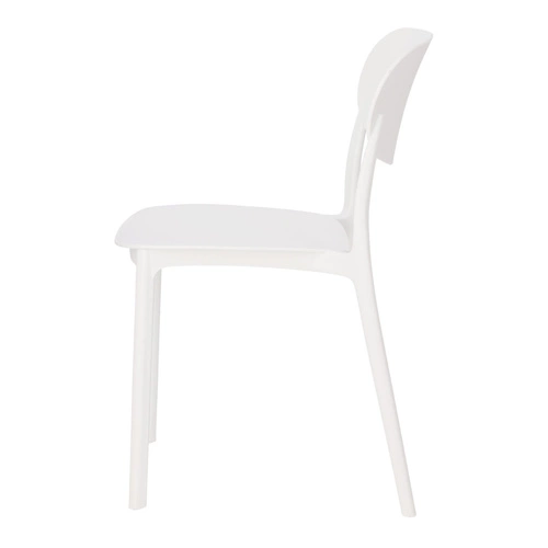 Krzesło Plasta białe do jadalni i ogrodu z polipropylenu, łatwe czyszczenie, sztaplowane 5five