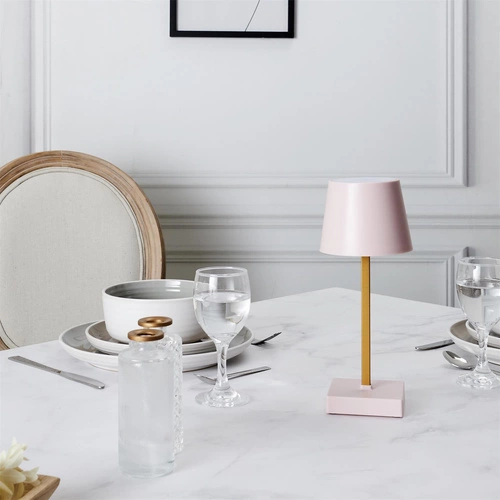 Lampka nocna LED Blanca Intesi nowoczesna różowa dotykowa ze ściemniaczem do sypialni