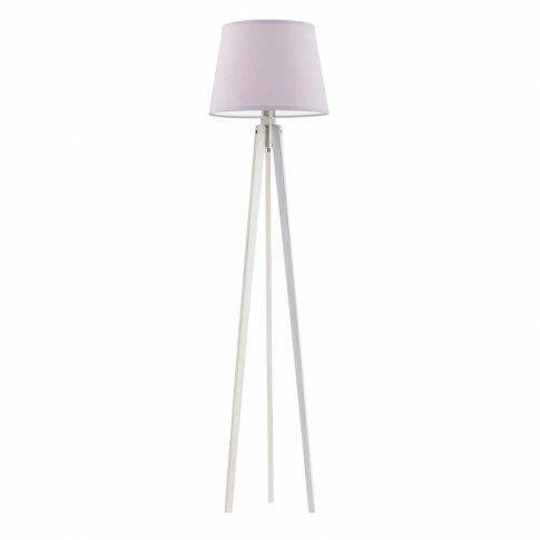 Lampa podłogowa CURACAO abażur jasny fioletowy stelaż biały