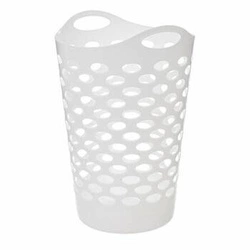 Kosz na pranie 60l elastyczny plastikowy okrągły biały nowoczesny do łazienki 5five