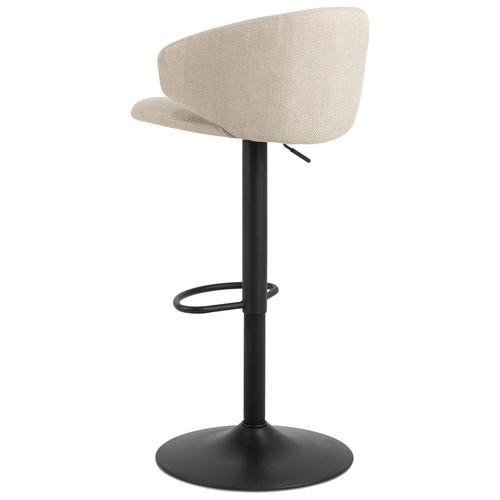 Hoker Ella beżowy z oparciem i podłokietnikami, obrotowy, regulowany, nowoczesny do kuchni