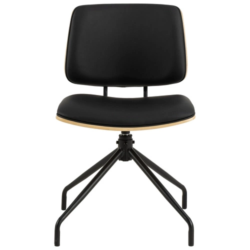 Krzesło obrotowe Owen Actona czarne skóra do biura i salonu tapicerowane industrialne