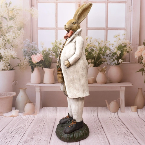 Intesi Figurka wielkanocna zając we fraku 80 cm dekoracja świąteczna na komodę lub do salonu