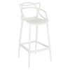 Hoker Lexi biały nowoczesny z oparciem do kuchni i jadalni z tworzywa sztaplowany 75 cm D2.DESIGN