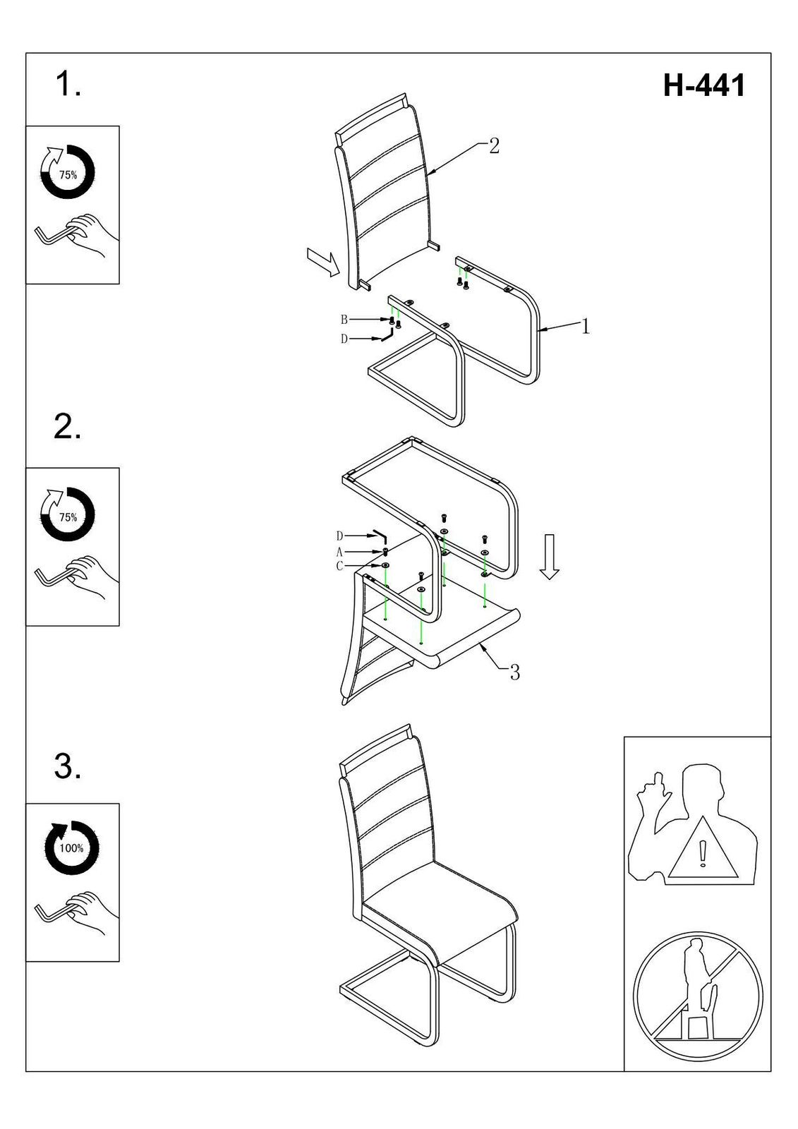Krzesło tapicerowane H-441 Intesi ekoskóra czarno-białe na płozach nowoczesne do jadalni