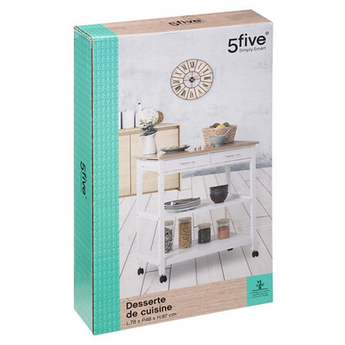 5five simply smart wózek kuchenny biały pojemny na kółkach z szufladami do kuchni 78 cm