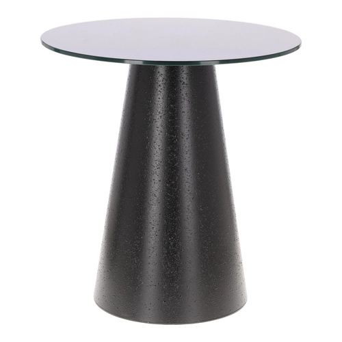 Stolik kawowy Soleilo szklany okrągły     60cm czarny OUTLET