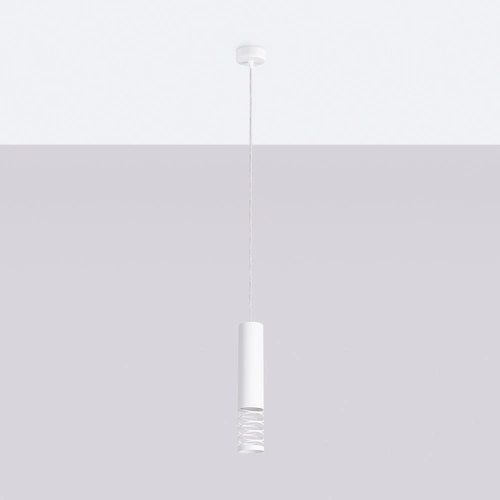 Lampa wisząca LAMI 1 biała nowoczesna metalowa do salonu kuchni lub sypialni SOLLUX