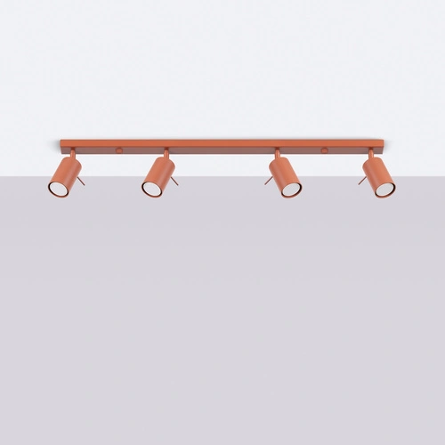 Plafon sufitowy RING 4L czerwony nowoczesny metalowy ruchomy do salonu i sypialni SOLLUX