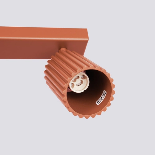 Plafon sufitowy Karbon 3L czerwony minimalistyczny aluminiowy do salonu z ruchomym kloszem