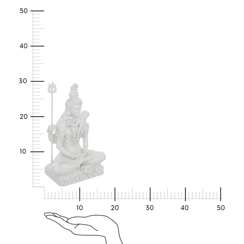 Figurka dekoracyjna Shiva Atmosphera biała 28 cm ręcznie wykończona do salonu lub sypialni