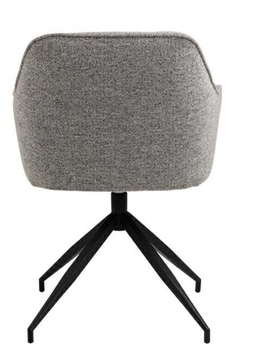 Krzesło tapicerowane Brooke obrotowe szare do jadalni i salonu nowoczesne z podłokietnikami