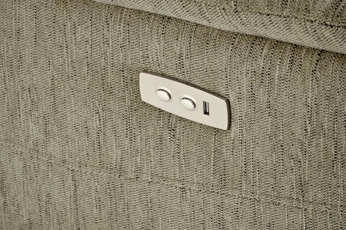 Fotel wypoczynkowy Tiala rozkładany do salonu z podnóżkiem i USB oliwkowy nowoczesny