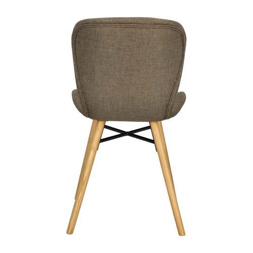 Krzesło tapicerowane Batilda Actona do jadalni i salonu dębowe khaki w stylu boho