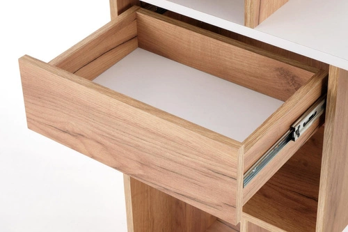 Biurko nowoczesne Garos 3 białe z półkami i szufladą do pracy lub nauki 122 cm Intesi