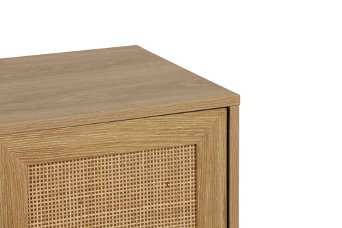 Komoda Ballo drewniana boho z rattanowymi frontami na nóżkach 115 cm do salonu Intesi