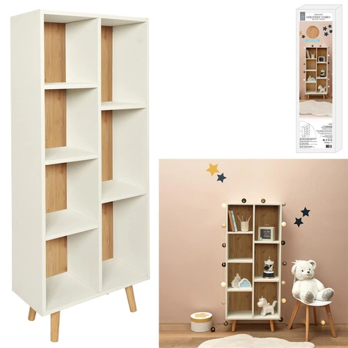 Regał dziecięcy Zuzanne średni biały/ naturalny  
