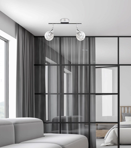 Lampa sufitowa LED Bolo chromowana z regulacją do salonu i kuchni nowoczesna 40 cm