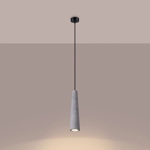 Lampa wisząca betonowa ELECTRA szara loftowa do salonu i kuchni nad wyspę 125 cm