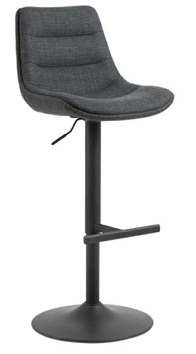 Hoker Adisa szary ciemny z oparciem regulowany obrotowy loftowy do kuchni i wyspy Actona