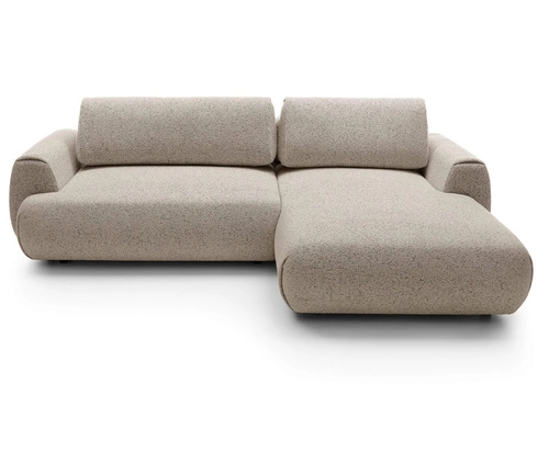 Narożnik z funkcją spania prawy Ljung nowoczesny beżowy z pojemnikiem do salonu Intesi