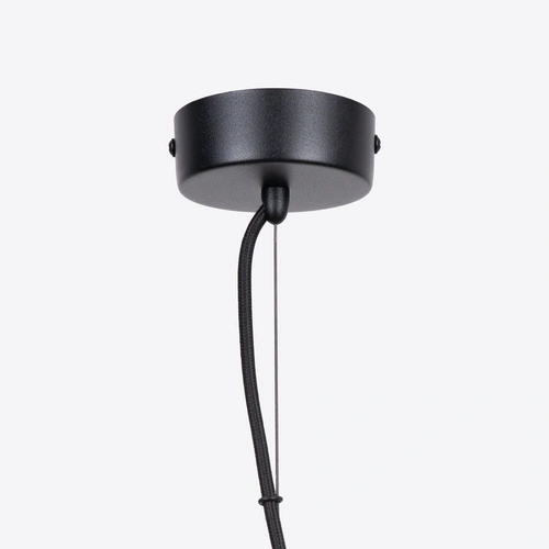 Lampa wisząca Gabbia 35 czarna industrialna do salonu i jadalni stal drewno