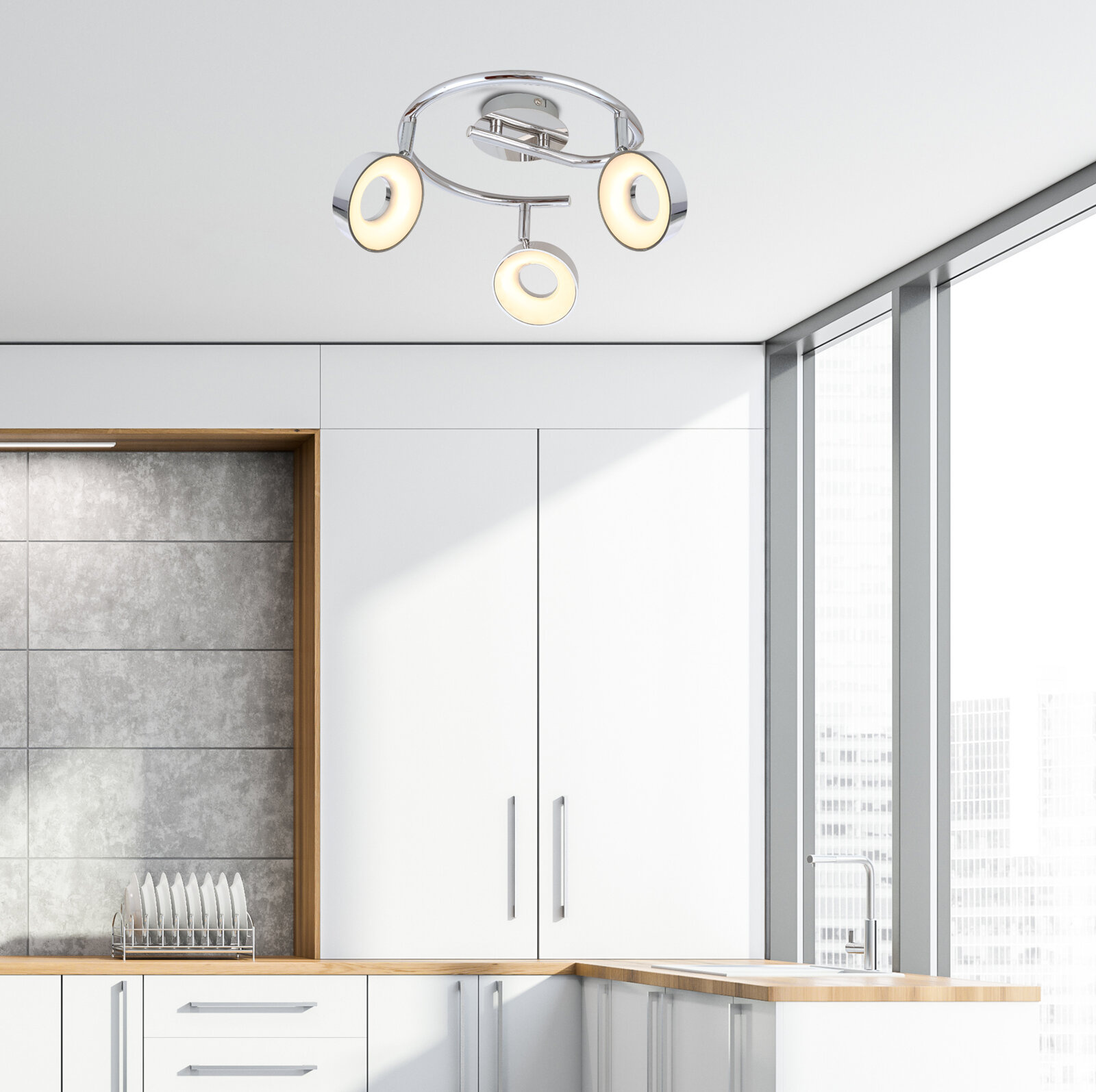 Lampa sufitowa Isla spirala 3x4W LED chrom 3000K