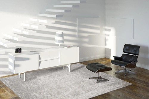 Dywan do salonu bawełniany White Plains 80x150 retro z krótkim włosiem łatwy w czyszczeniu