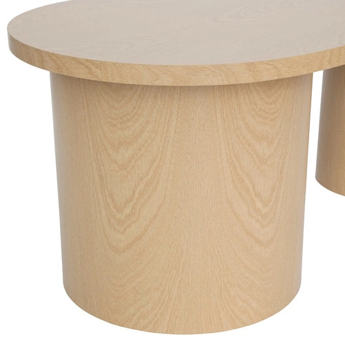 Zestaw 2 owalnych stolików kawowych Soleya do salonu nowoczesny skandynawski naturalny