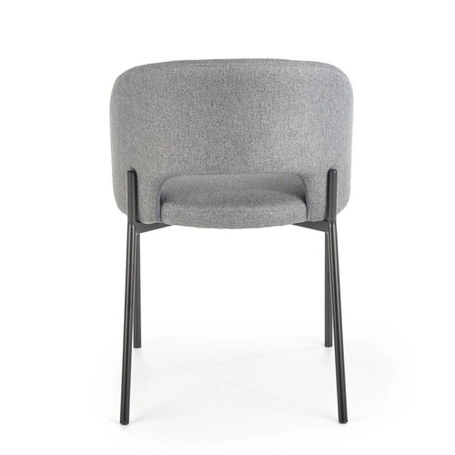 Krzesło tapicerowane Humber szare Intesi do jadalni i salonu nowoczesne na czarnych nogach