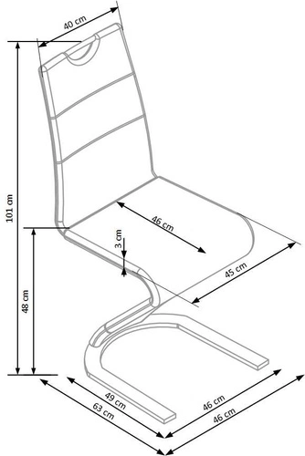 Krzesło do jadalni Georgia Intesi białe nowoczesne tapicerowane ekoskóra na chromowanej nodze