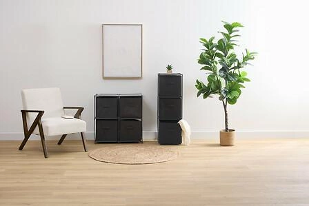 Regał metalowy na zabawki i książki 4-komorowy z pudełkami Mix n'Modul czarny 5five