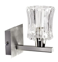 Kinkiet ścienny glamour Ibiza satynowy z kryształowym kloszem do salonu i sypialni CANDELLUX