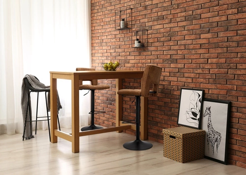 Hoker z oparciem Sylvia brązowy regulowany obrotowy nowoczesny do kuchni i jadalni Actona