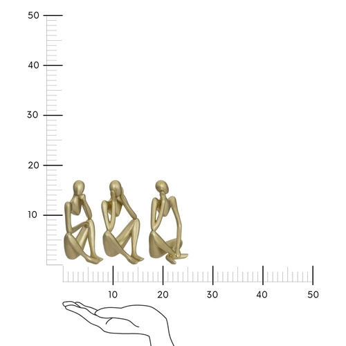 Zestaw 3 złotych figurek dekoracyjnych Women Atmosphera do salonu lub na prezent
