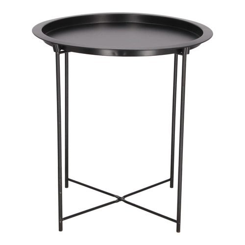 Stolik kawowy Isa okrągły czarny metalowy nowoczesny industrialny do salonu Intesi 47 cm