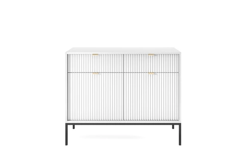 Zestaw mebli do sypialni biały/czarny Delicious ryflowane fronty