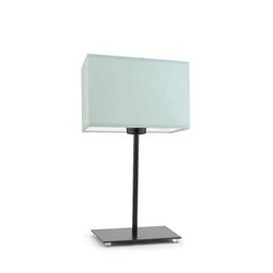 Lampka nocna do sypialni AMALFI nowoczesna miętowa z abażurem i czarną podstawą LYSNE 40 cm