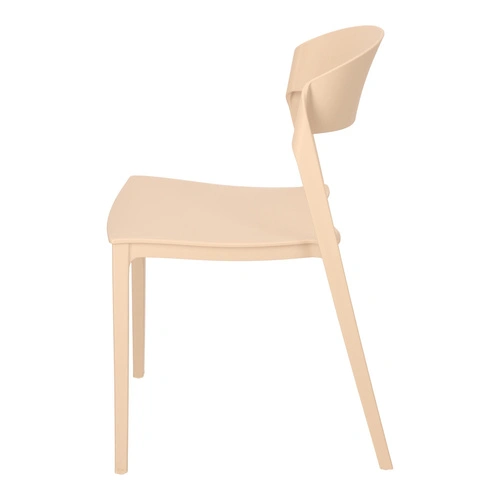 Krzesło Ribbon beżowe z tworzywa nowoczesne krzesło do jadalni i kuchni