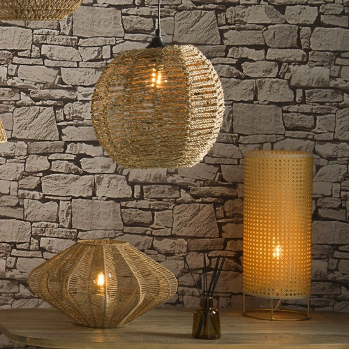 Lampa wisząca Rana naturalna rattanowa kula do salonu i jadalni Atmosphera 33 cm