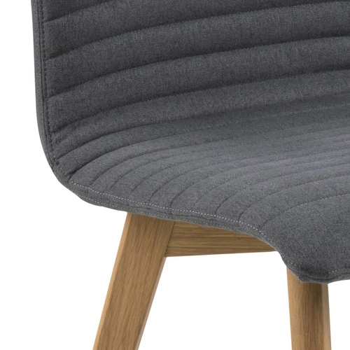 Krzesło tapicerowane Arosa Actona do jadalni i salonu szare drewniane nogi nowoczesne