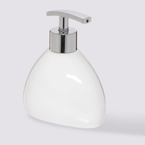 Dozownik do mydła ceramiczny biały Colors 250 ml do łazienki skandynawski 5five