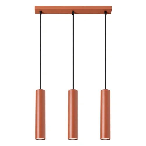 Lampa wisząca Lagos 3-punktowa loftowa czerwona regulowana do salonu i nad stół