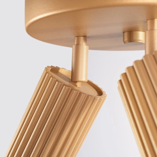 Plafon sufitowy złoty KARBON 3P glamour z ruchomym kloszem do salonu i sypialni