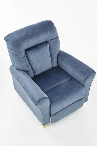 Fotel rozkładany do salonu Darb niebieski nowoczesny tapicerowany relaksacyjny Intesi
