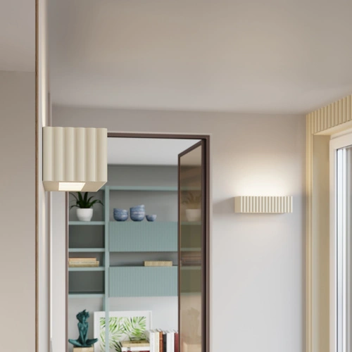 Kinkiet ścienny RIGATA beżowy nowoczesny ceramiczny do salonu
