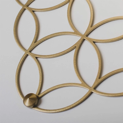 Nowoczesna półka ścienna Holo PS Gold POLYHEDRA złota metalowa do salonu na książki