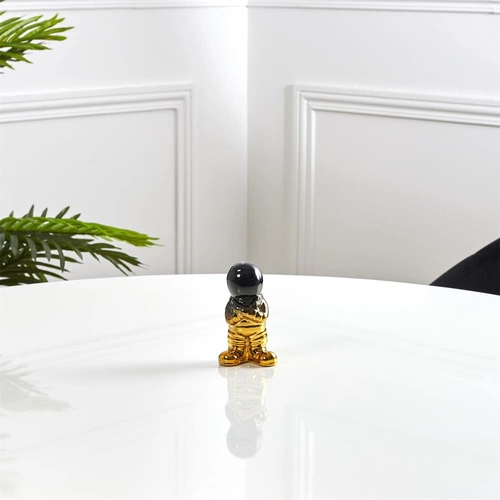 Figurka dekoracyjna ceramiczna Astronauta czarny Intesi nowoczesna do salonu lub na prezent